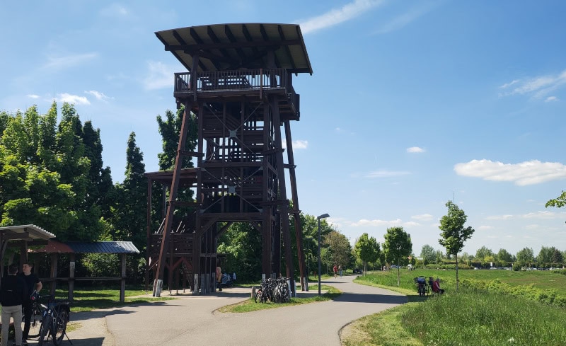 Ausflug auf den Geiseltalsee im Saalekreis in Sachsen-Anhalt 7 Geiseltalsee, Marina Braunsbedra, Aussichtsturm Leonhardt